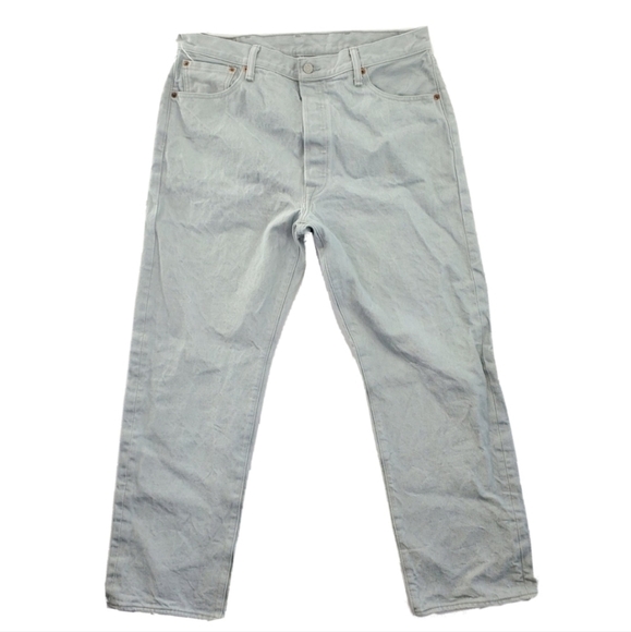 Levis 501XX Jeans Gray Hi Rise Wide Leg Mens 38x32 (36x29.5) 6-Button Fly - Picture 1 of 16